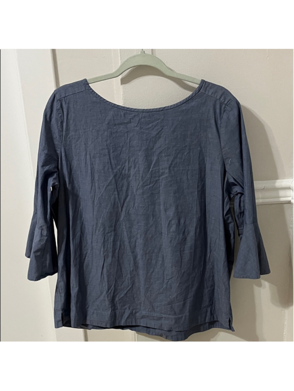 Ann Taylor Slate Blue Blouse with 3/4 Sleeves